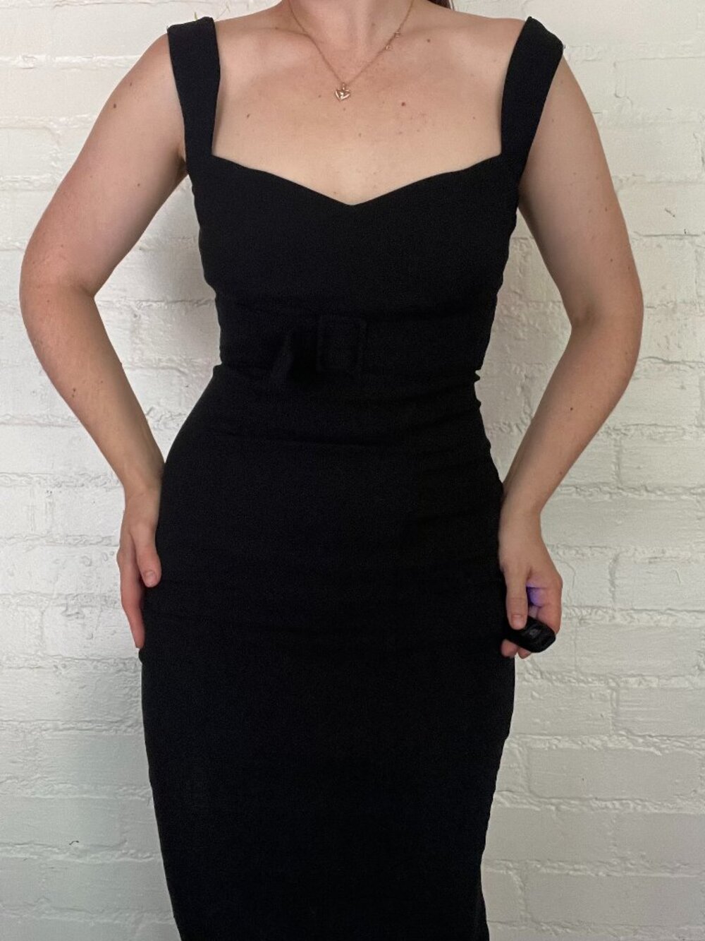 Pinup Couture Jessica Wiggle Pencil Vintage Style Dress Black Size Small